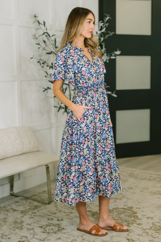 I Wanna Talk Notch Neck Midi Dress