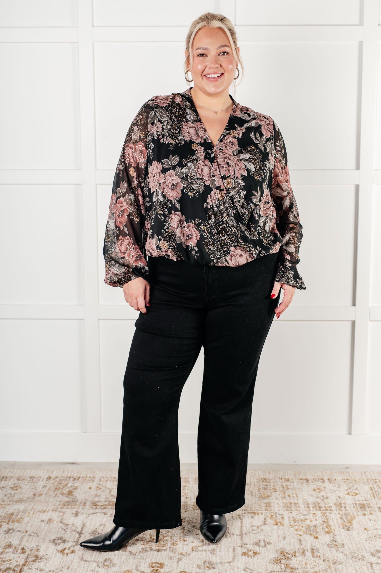 I Wish We Had it All Surplice Floral Blouse MadreForte LLC