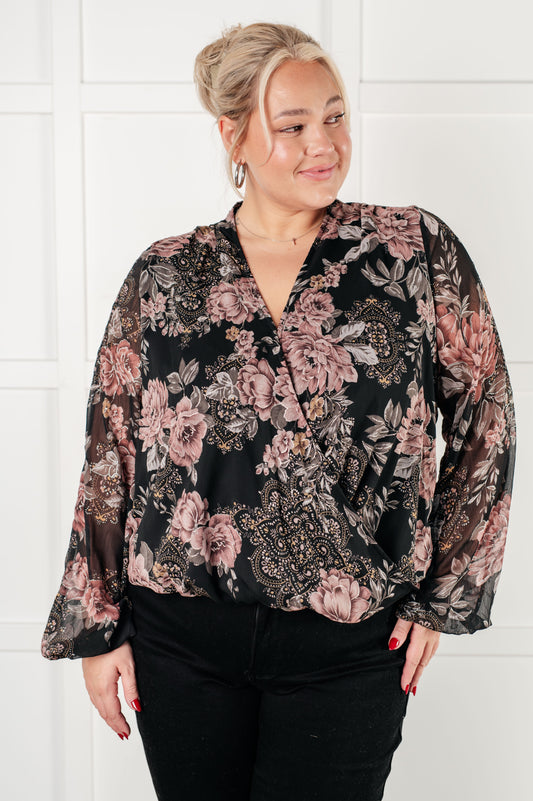 I Wish We Had it All Surplice Floral Blouse MadreForte LLC