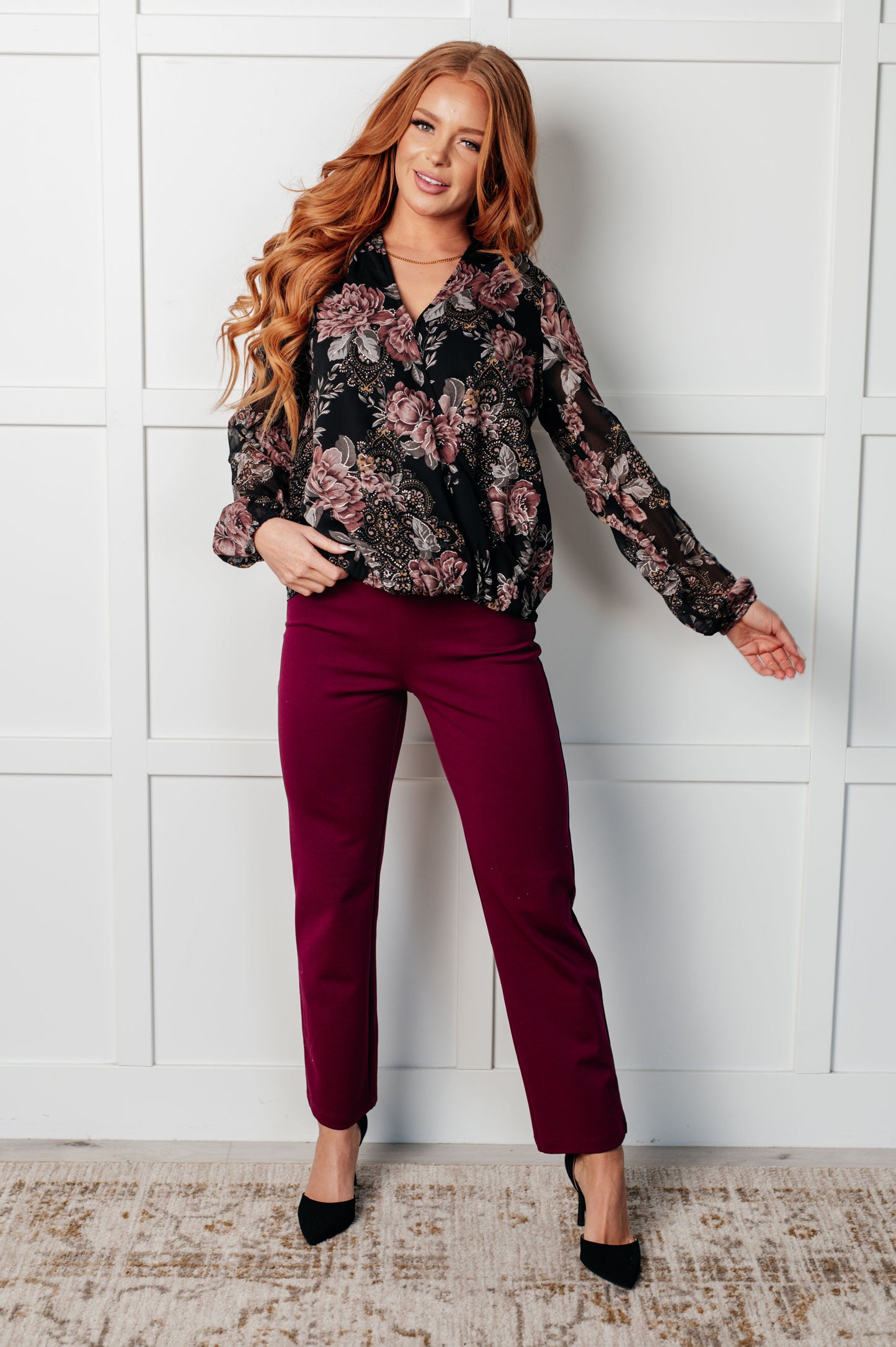 I Wish We Had it All Surplice Floral Blouse MadreForte LLC