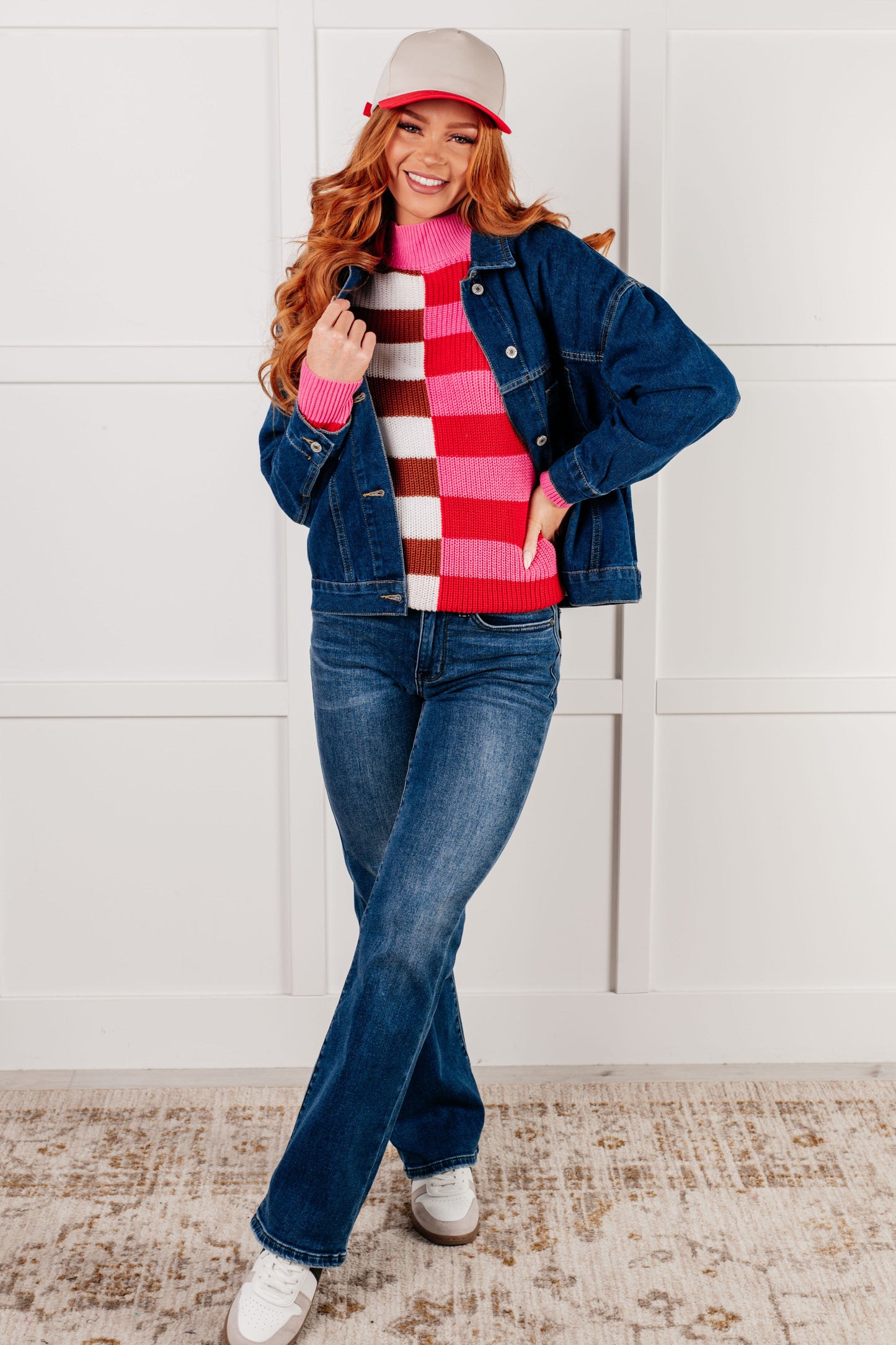 In Your Lane Color Blocked Stripe Sweater MadreForte LLC