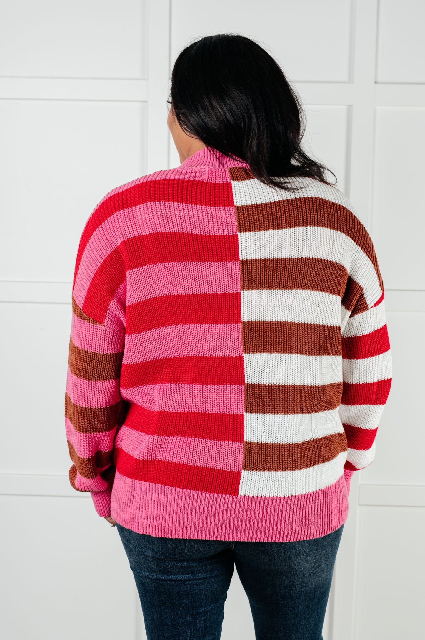 In Your Lane Color Blocked Stripe Sweater MadreForte LLC