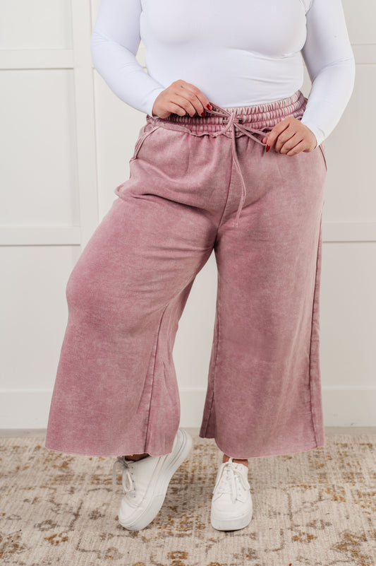 In or Out Wide Leg Cropped Pants in Light Rose MadreForte LLC