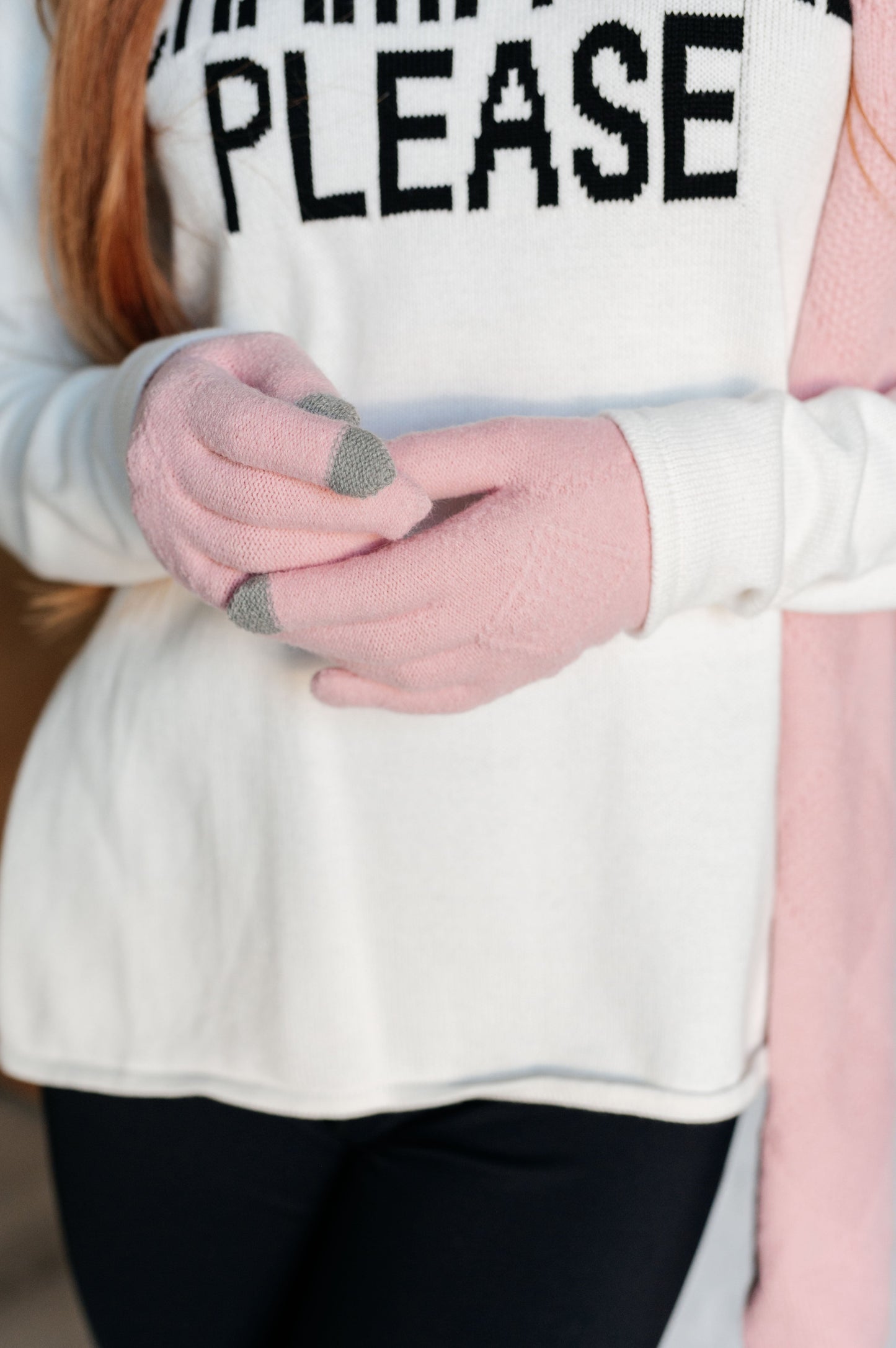 Jane Frost Beanie, Glove, and Scarf Set in Pink MadreForte LLC