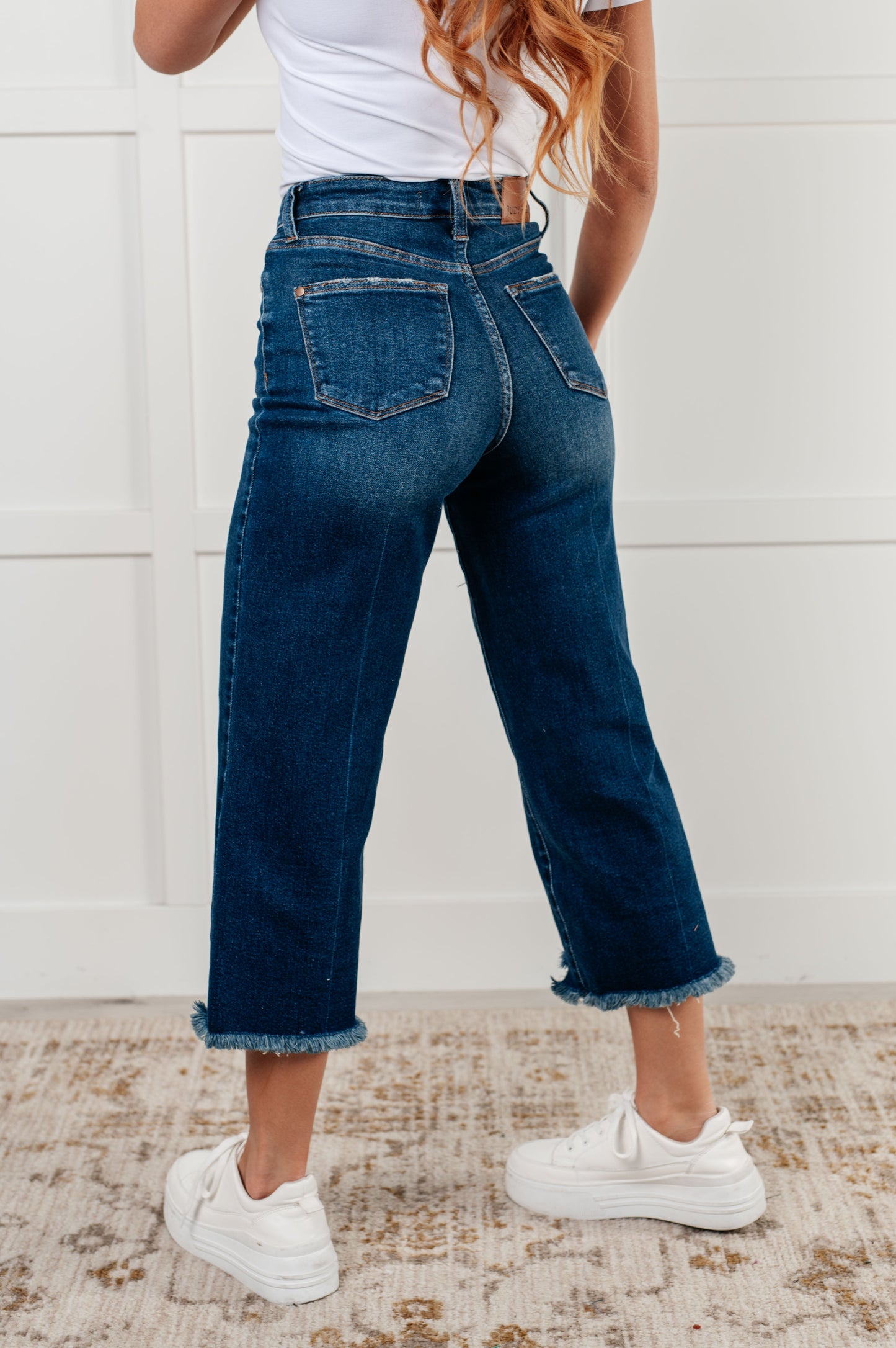 Janice High Rise Button Fly Wide Leg Crop Jeans MadreForte LLC