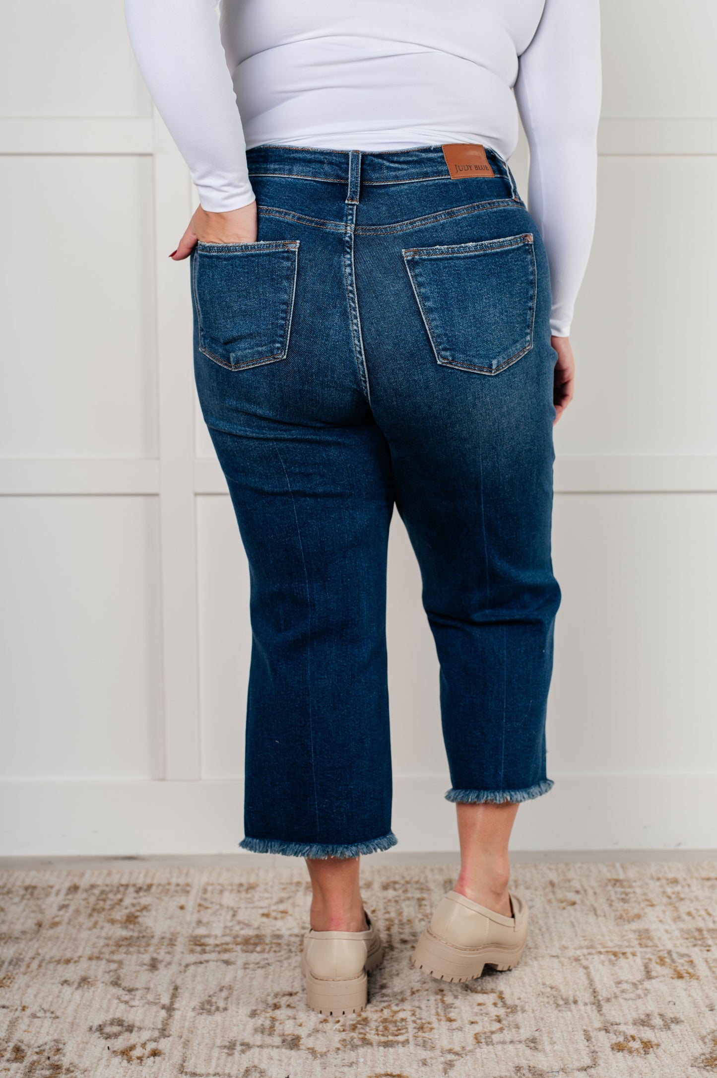 Janice High Rise Button Fly Wide Leg Crop Jeans MadreForte LLC