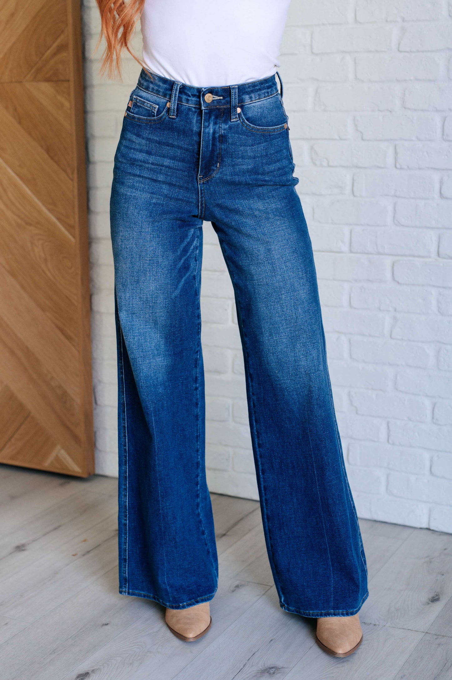 Eliza High Rise Control Top Retro Wide Leg Jeans MadreForte LLC