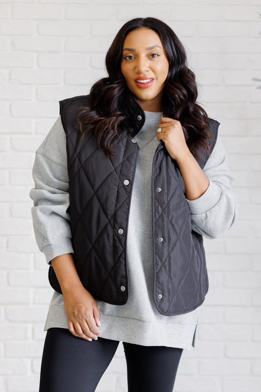 Layering Queen Quilted Puffer Vest in Black MadreForte LLC