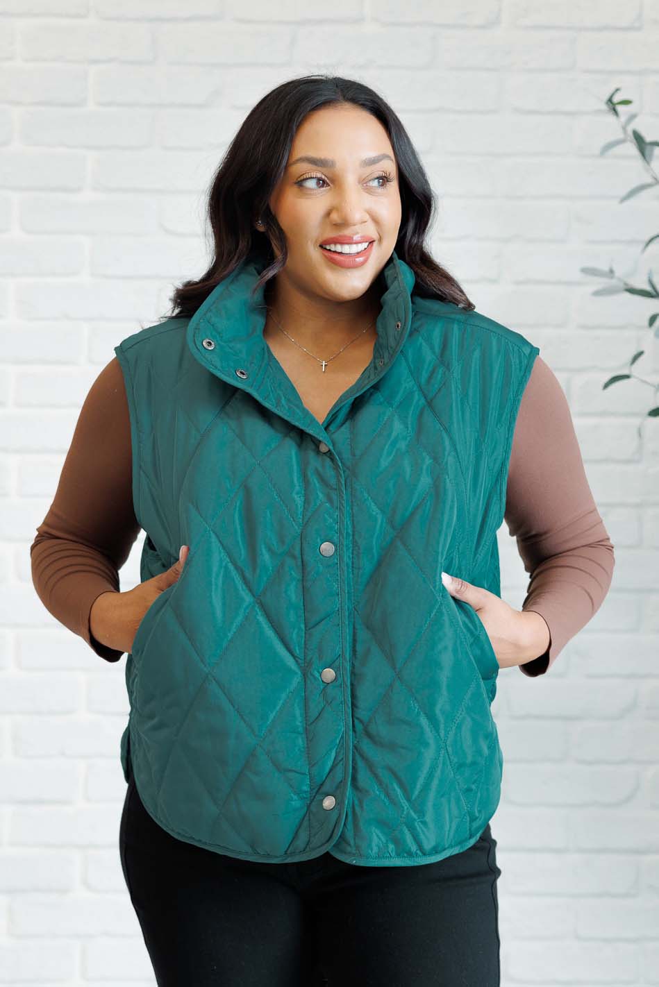 Layering Queen Quilted Puffer Vest in Hunter Green MadreForte LLC