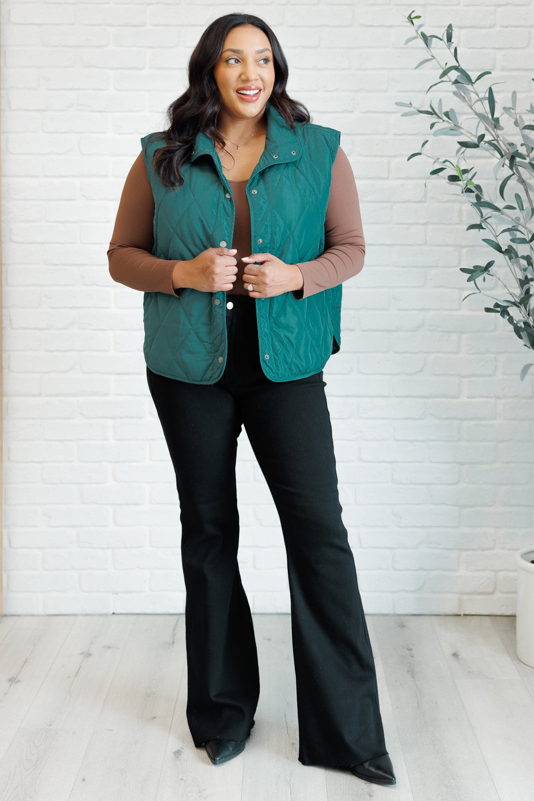 Layering Queen Quilted Puffer Vest in Hunter Green MadreForte LLC