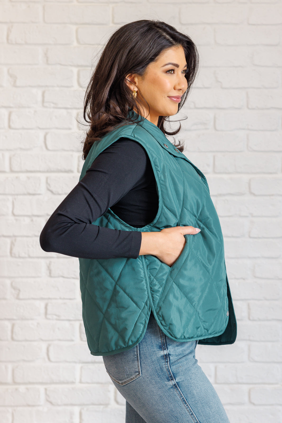 Layering Queen Quilted Puffer Vest in Hunter Green MadreForte LLC