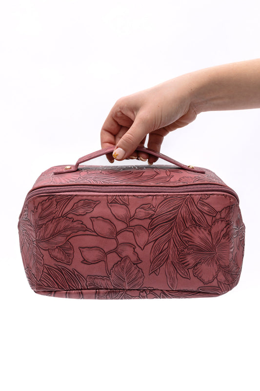 Life In Luxury Large Capacity Cosmetic Bag in Merlot MadreForte LLC