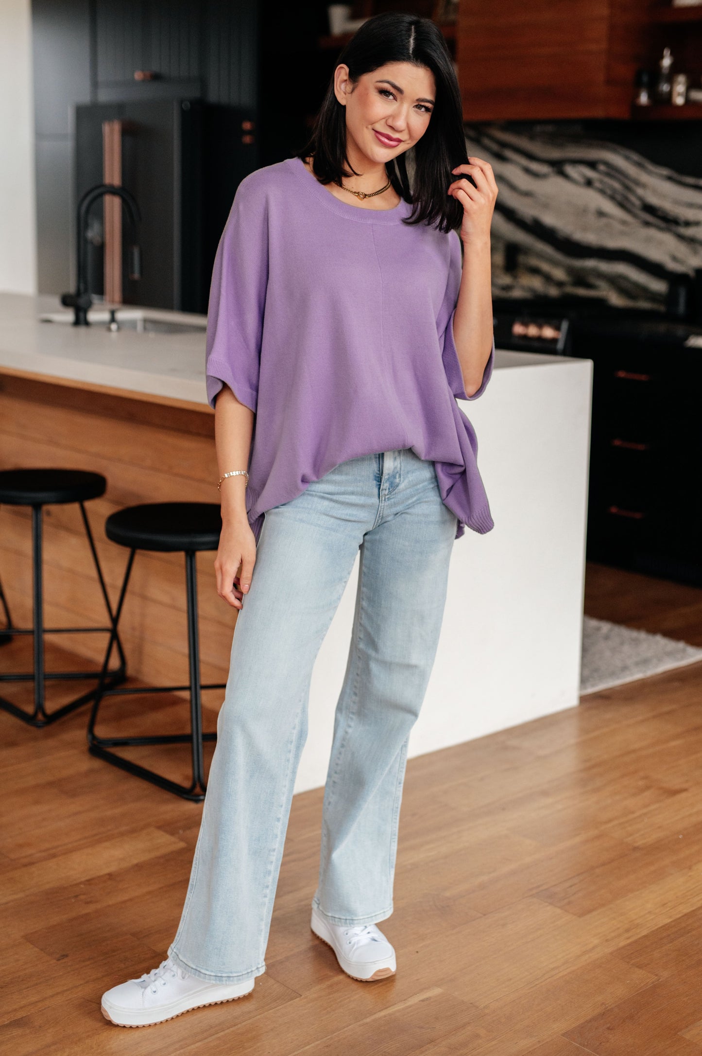 Lilac Whisper Dolman Sleeve Top MadreForte LLC