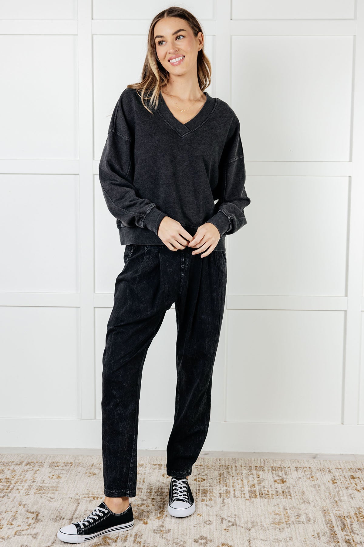 Limber Up Straight Leg Sweats in Black MadreForte LLC