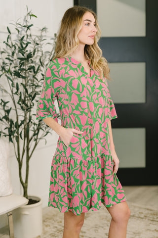 Lizzy Sunday Dress in Emerald Abstract Floral- 3/3/2026