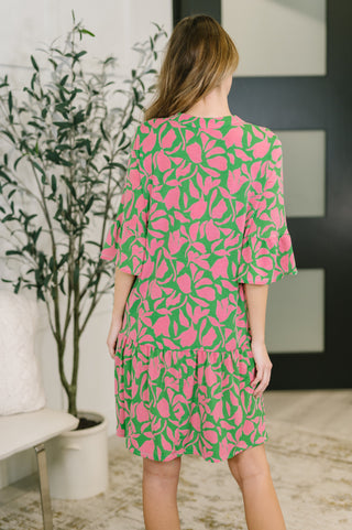 Lizzy Sunday Dress in Emerald Abstract Floral- 3/3/2026