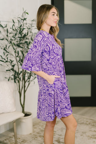 Lizzy Sunday Dress in Purple Paisley- 3/3/2026