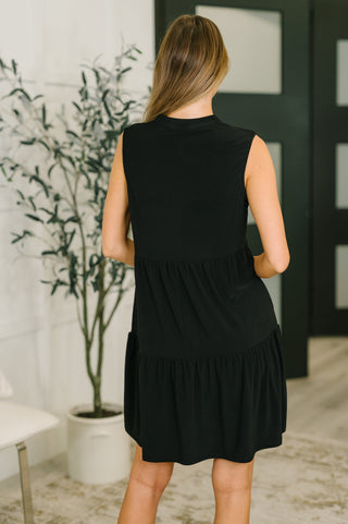Lizzy Tiered Tank Dress in Black