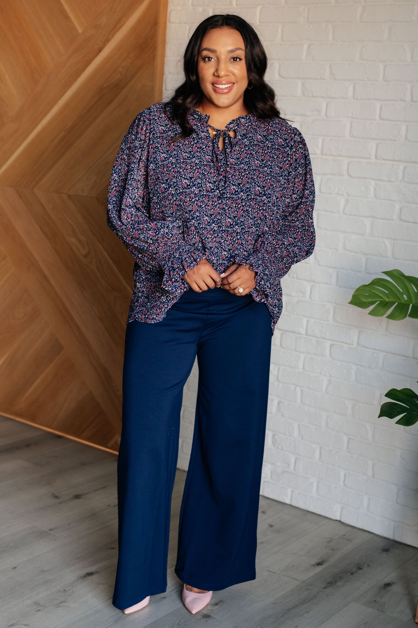 Magic Wide Leg Pants in Navy MadreForte LLC