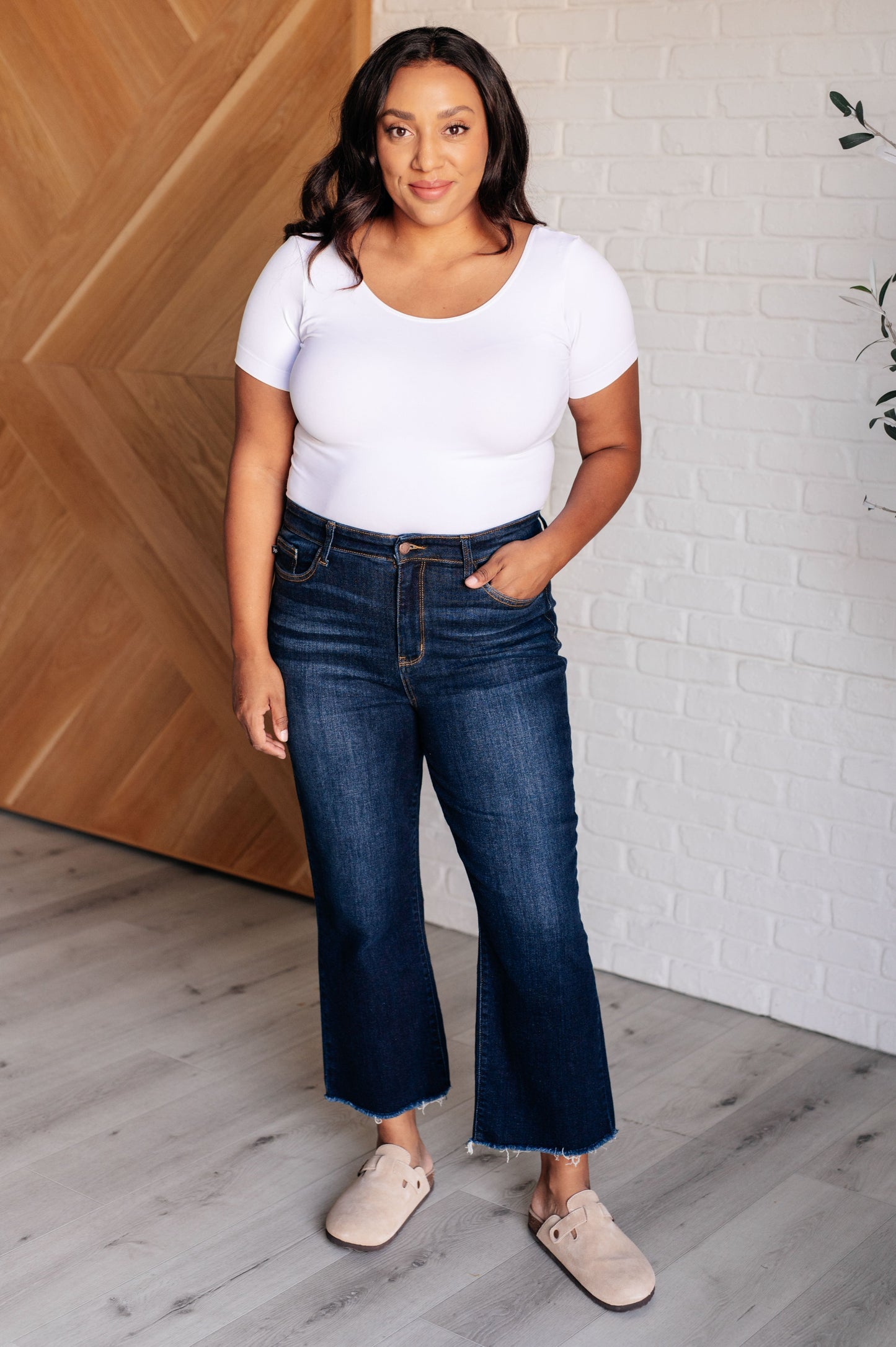 Madeline High Rise Cropped Wide Leg Jeans MadreForte LLC