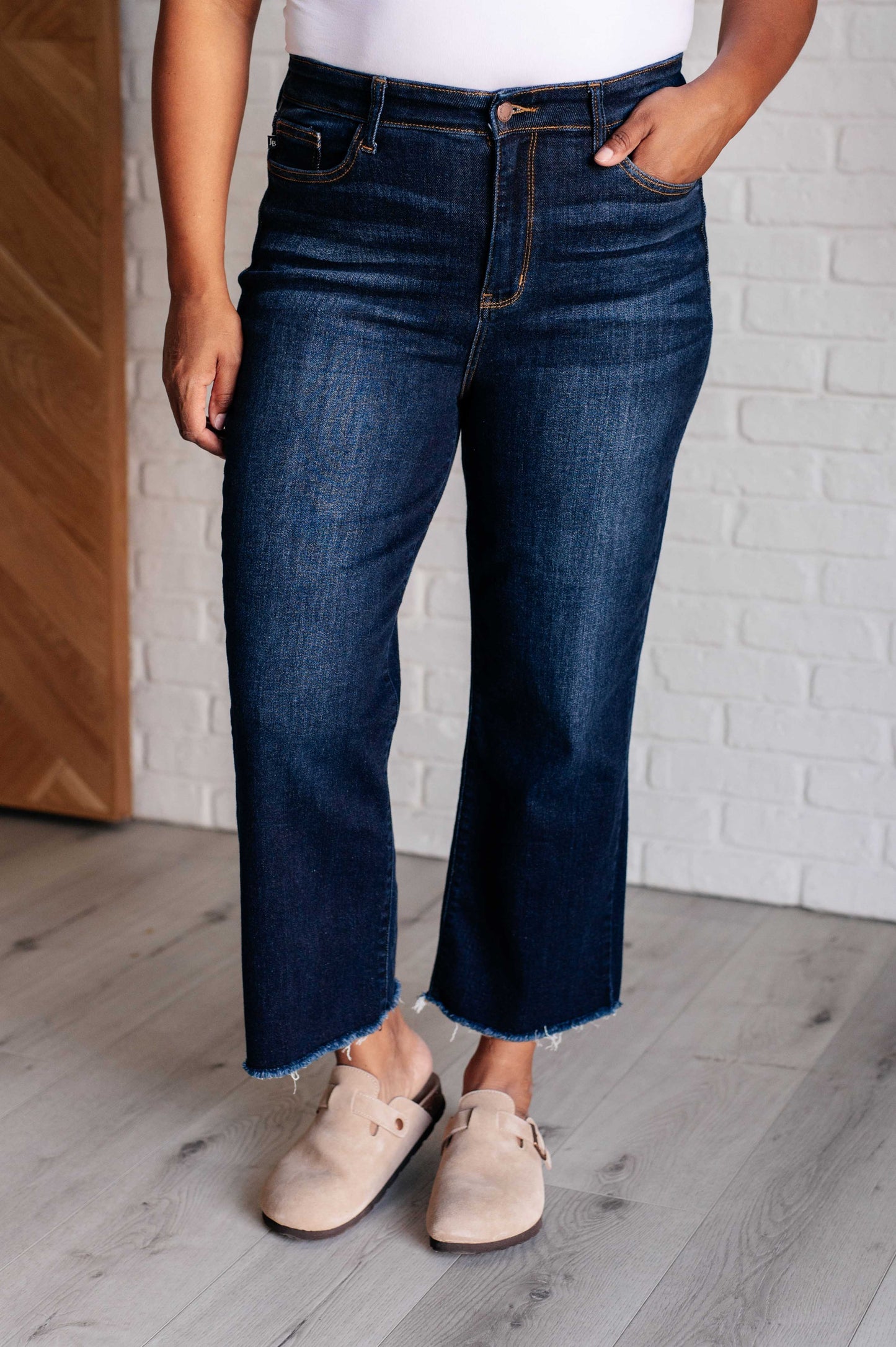 Madeline High Rise Cropped Wide Leg Jeans MadreForte LLC