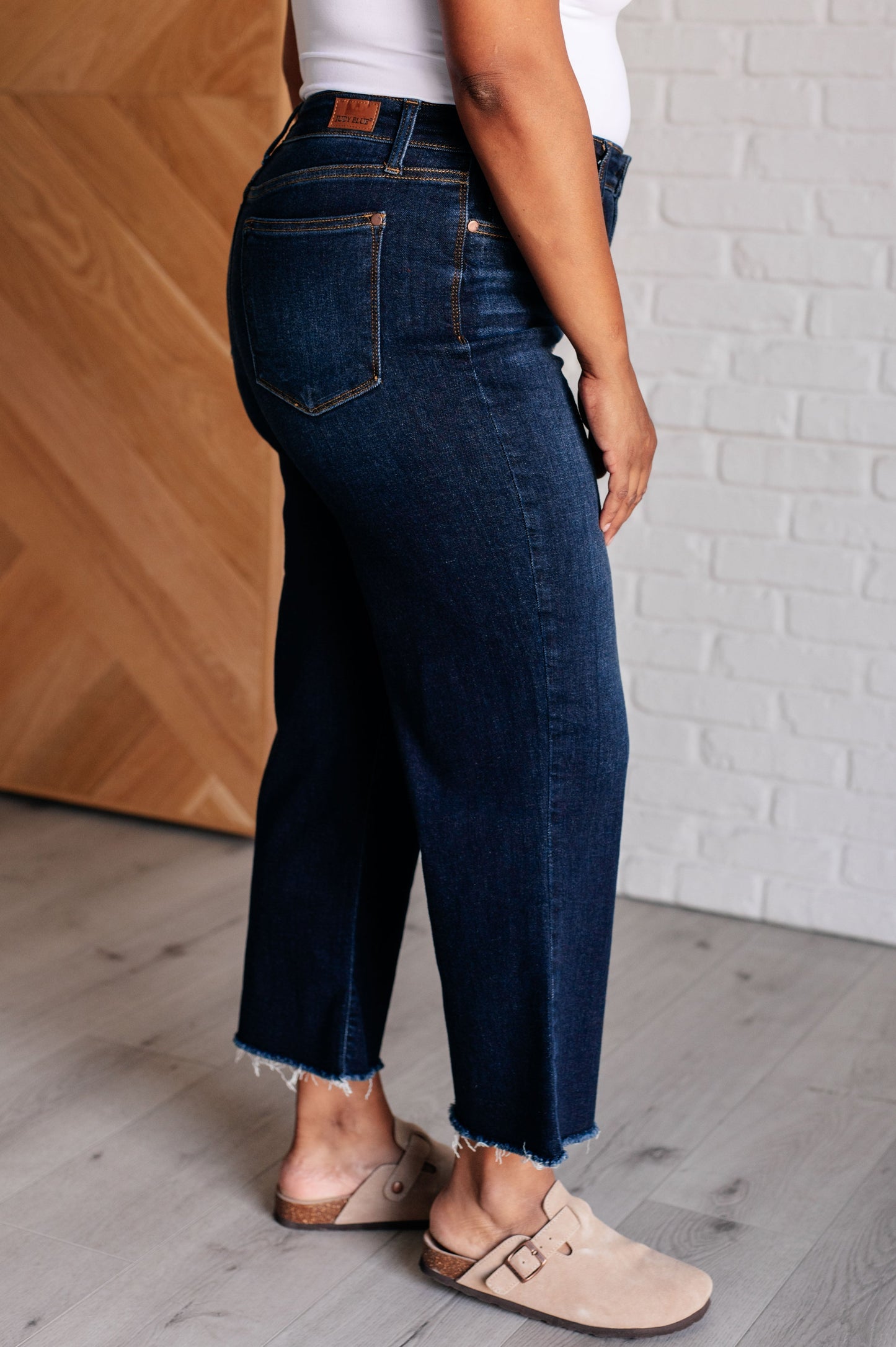 Madeline High Rise Cropped Wide Leg Jeans MadreForte LLC