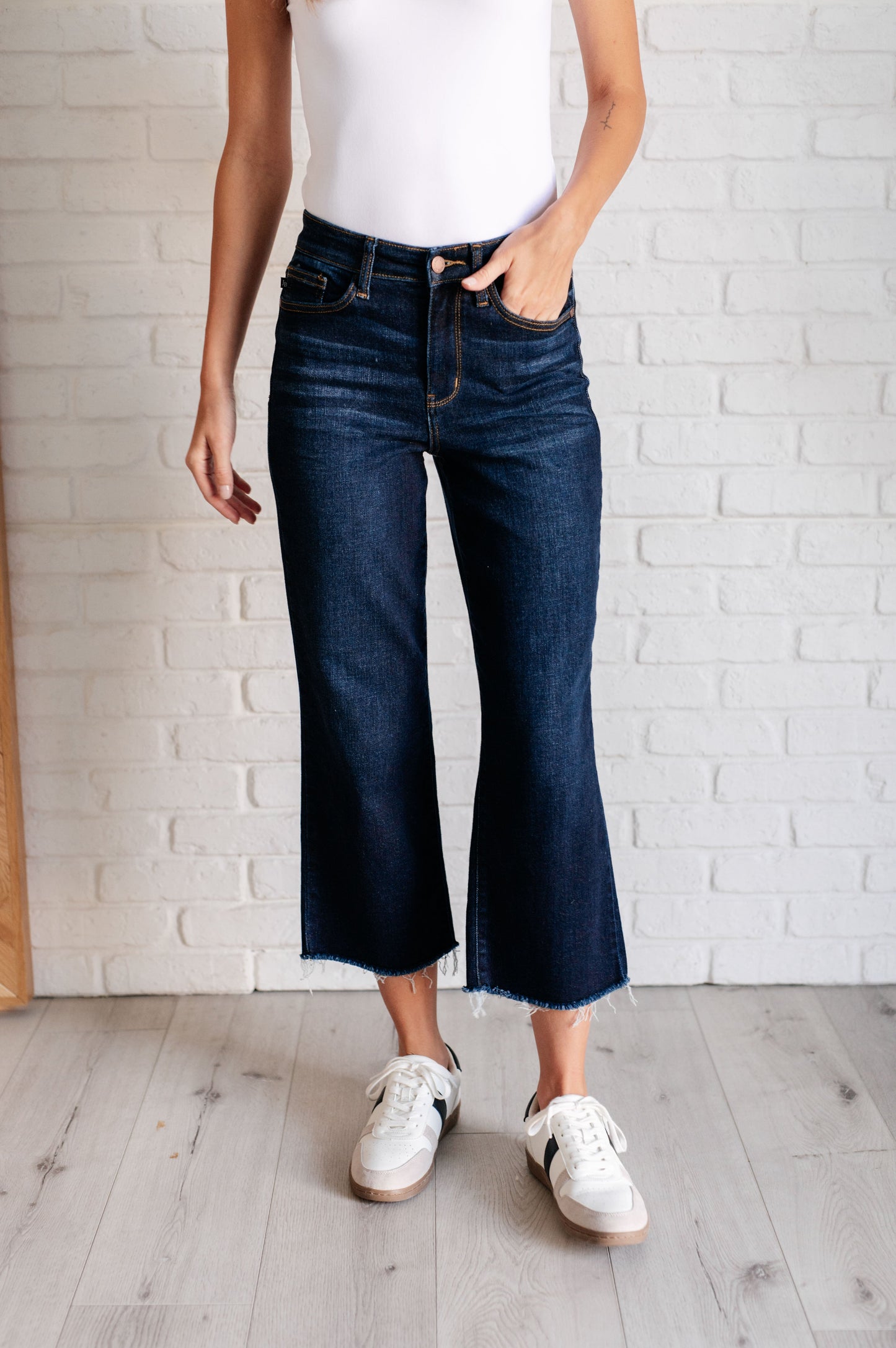 Madeline High Rise Cropped Wide Leg Jeans MadreForte LLC