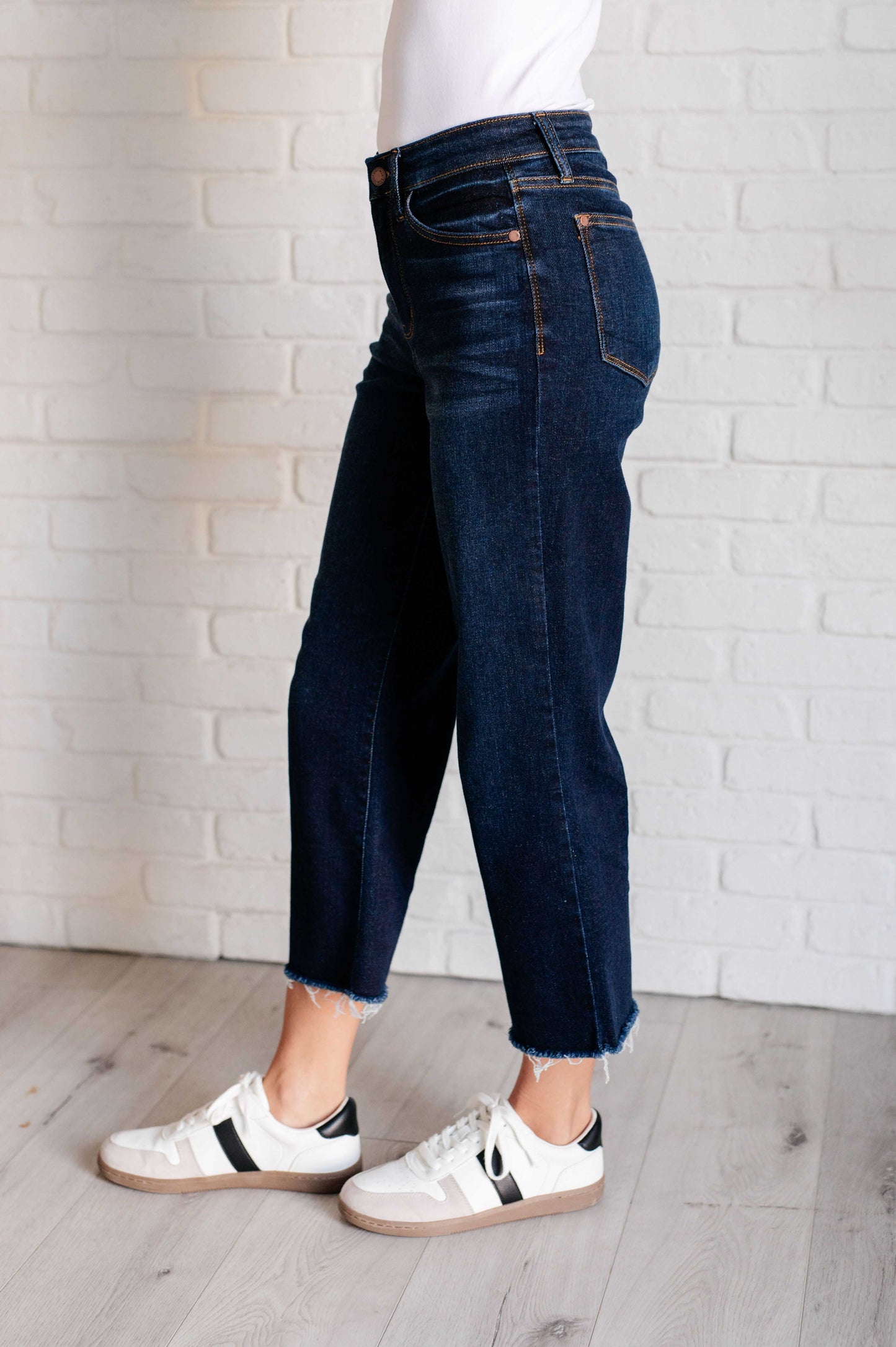 Madeline High Rise Cropped Wide Leg Jeans MadreForte LLC