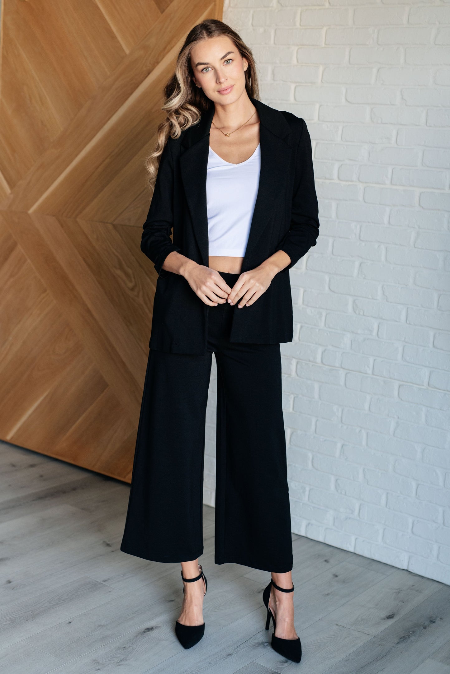 Magic Wide Leg Crop Pants in Black MadreForte LLC