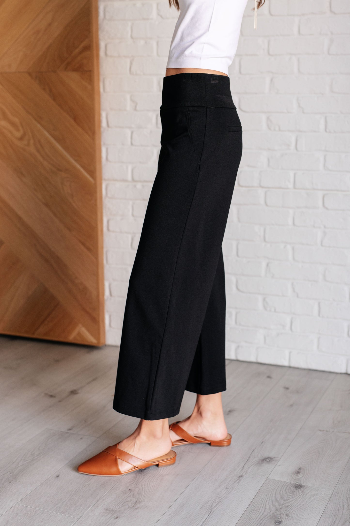 Magic Wide Leg Crop Pants in Black MadreForte LLC