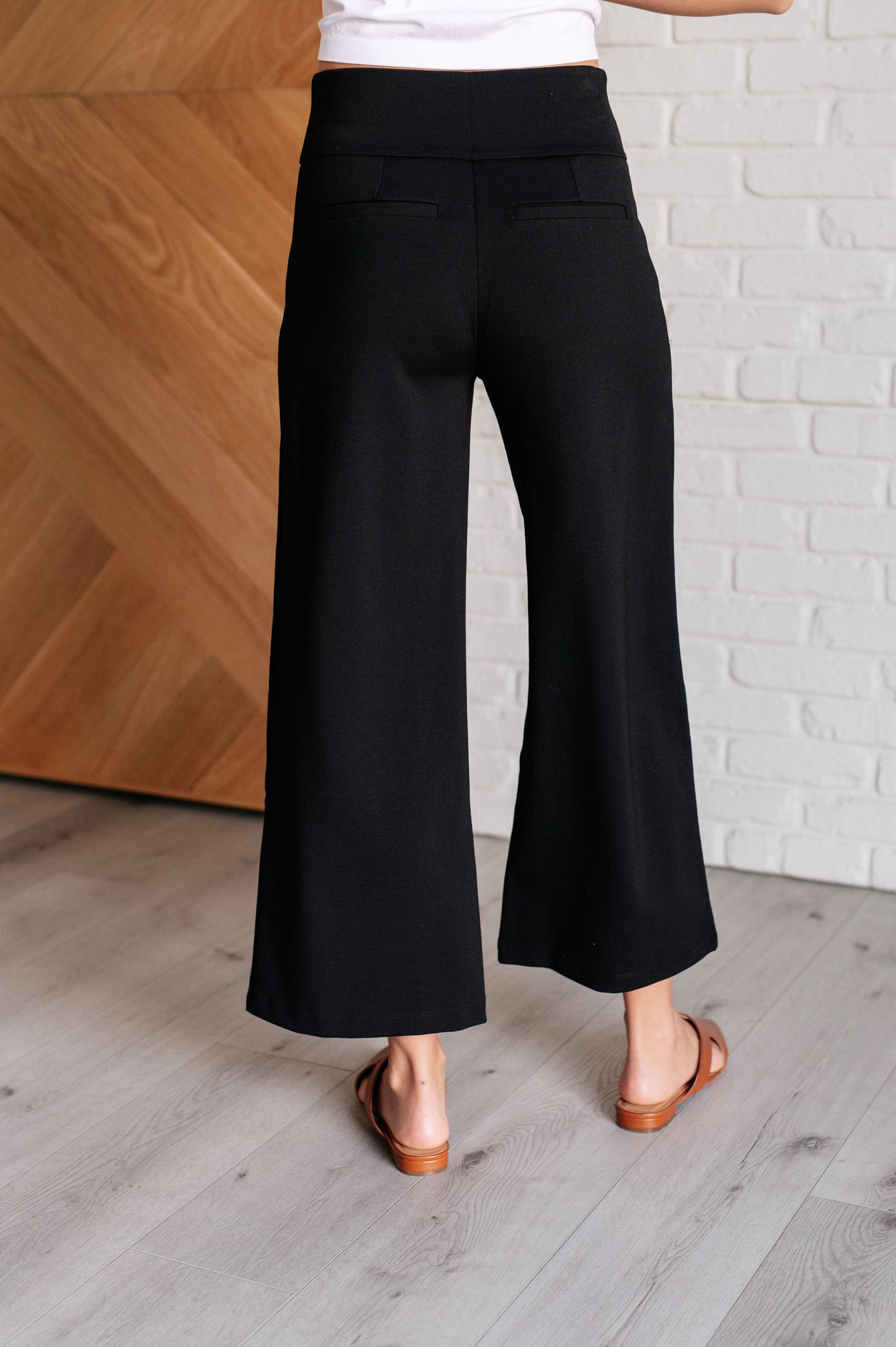 Magic Wide Leg Crop Pants in Black MadreForte LLC