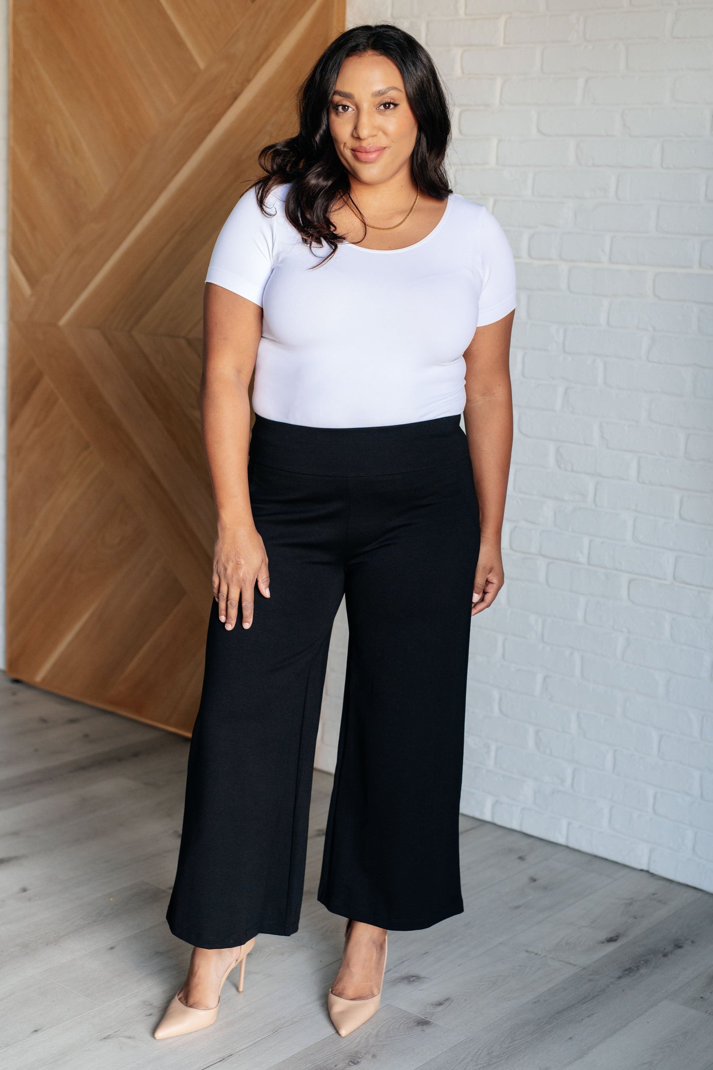 Magic Wide Leg Crop Pants in Black MadreForte LLC