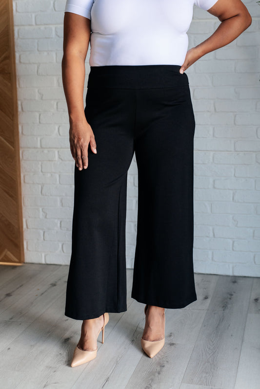 Magic Wide Leg Crop Pants in Black MadreForte LLC