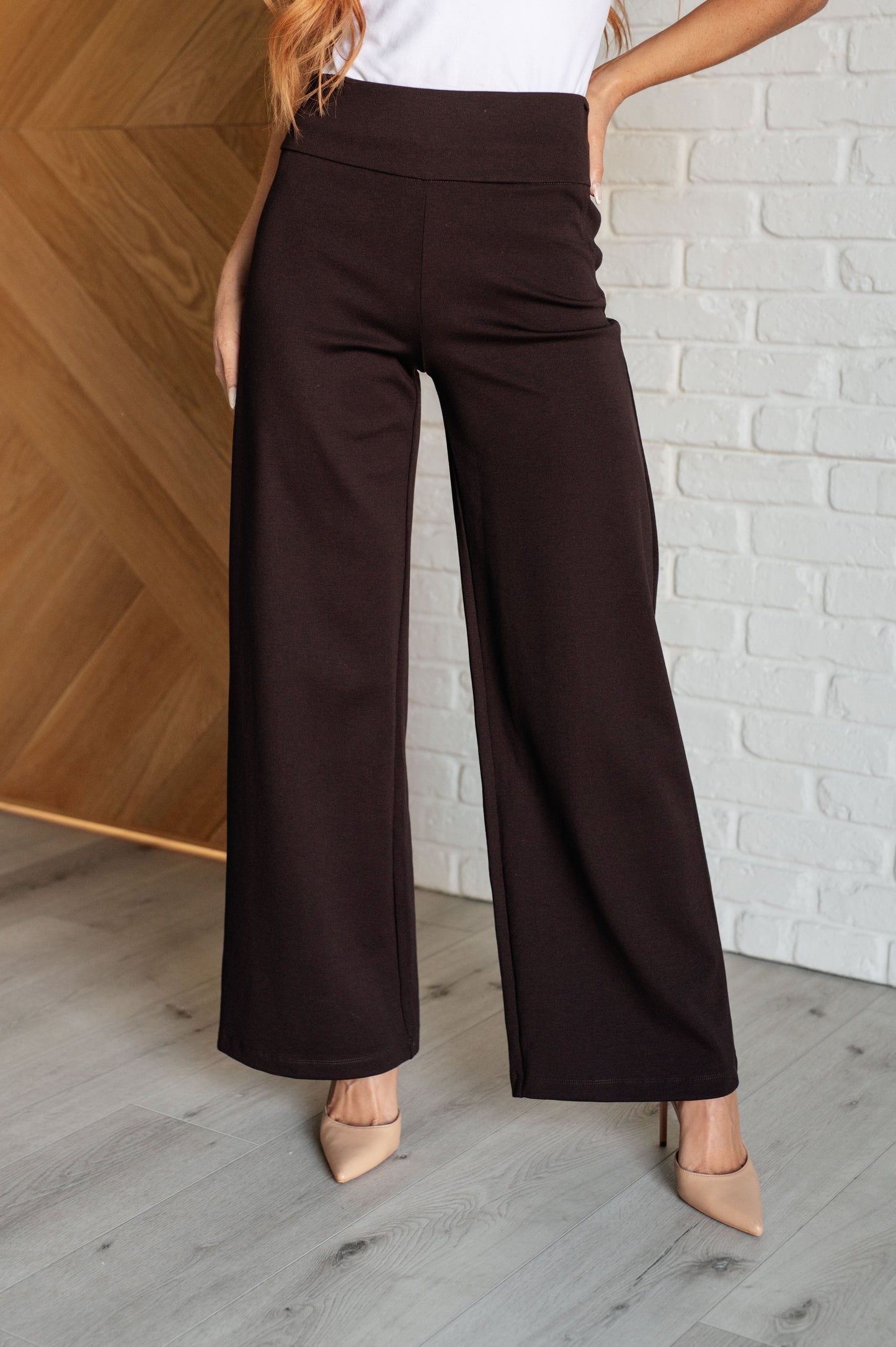 Magic Wide Leg Pants in Chocolate MadreForte LLC