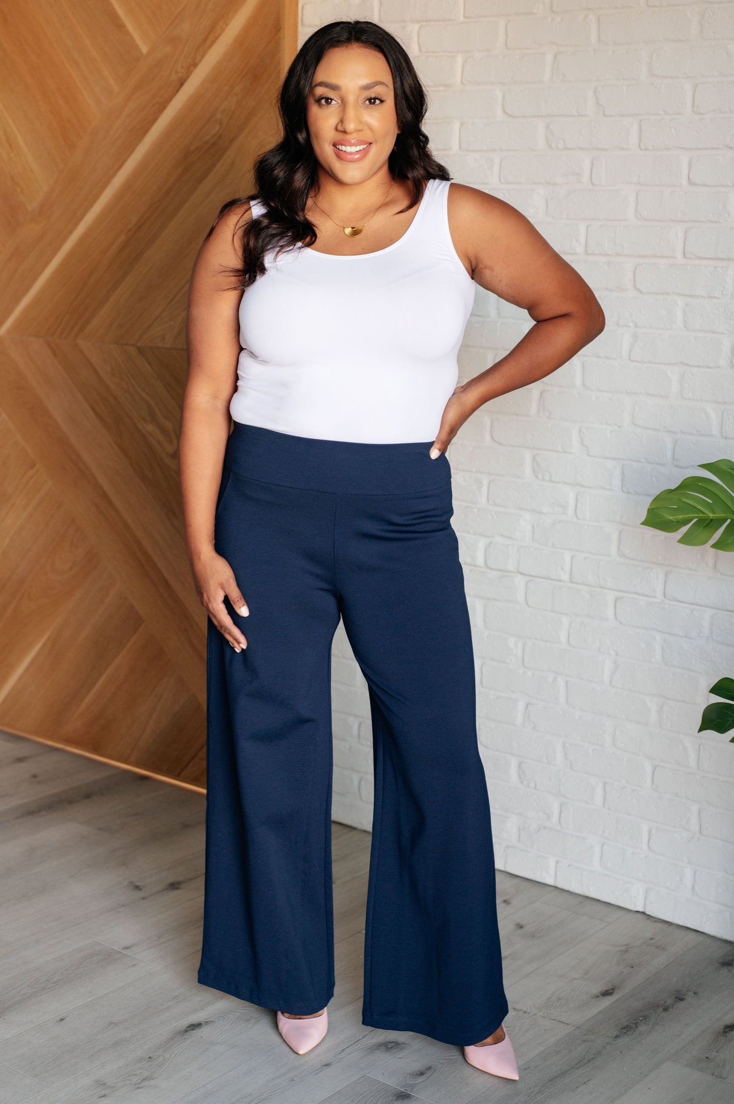 Magic Wide Leg Pants in Navy MadreForte LLC