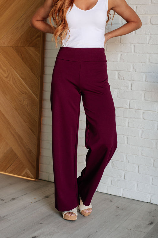 Magic Wide Leg Pants in Wine MadreForte LLC