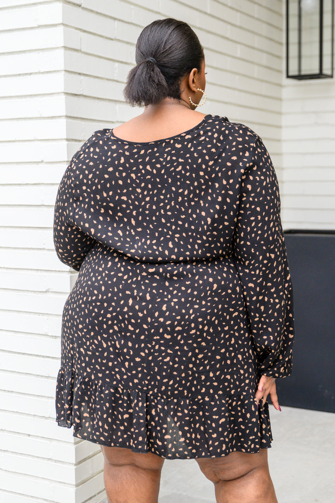 Make Your Happiness Long Sleeve Dress in Black MadreForte LLC