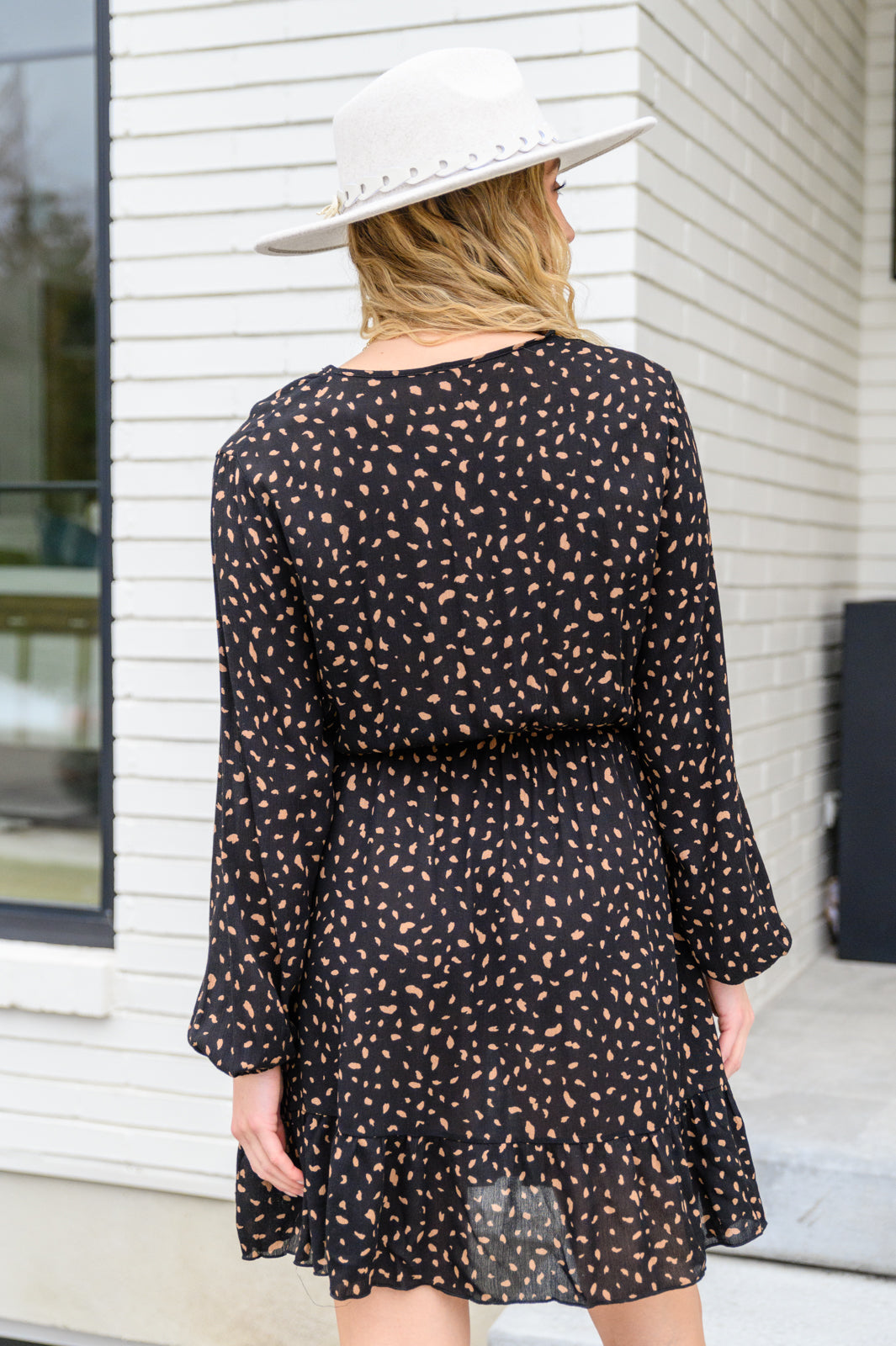 Make Your Happiness Long Sleeve Dress in Black MadreForte LLC