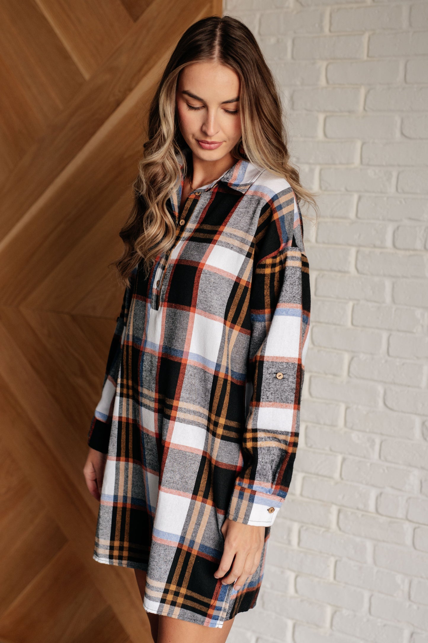 Make it Right Plaid Shirt Dress MadreForte LLC