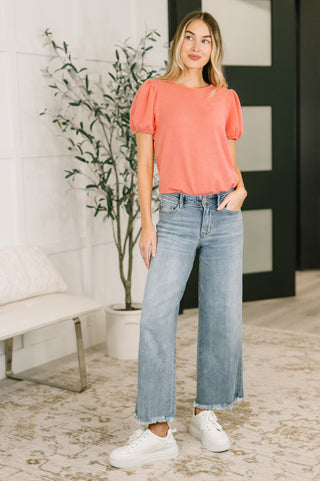 Mary Mid Rise Ankle Wide Leg + Hollywood WB + Fray Hem