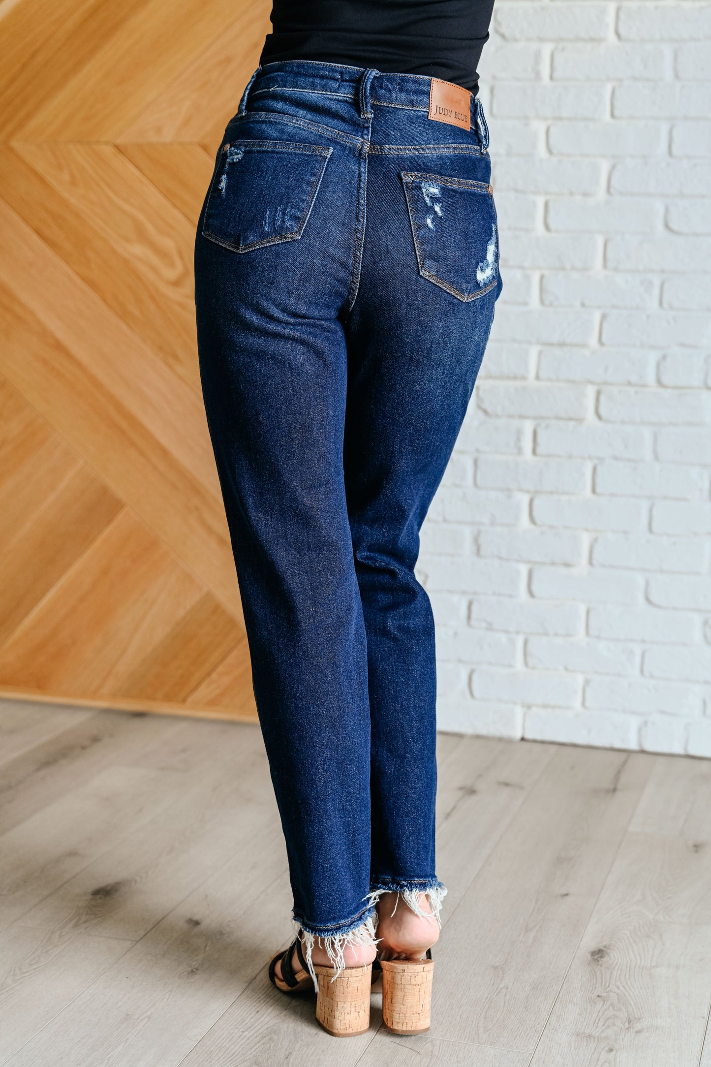 Montana High Rise Rigid Magic Distressed Straight Jeans MadreForte LLC