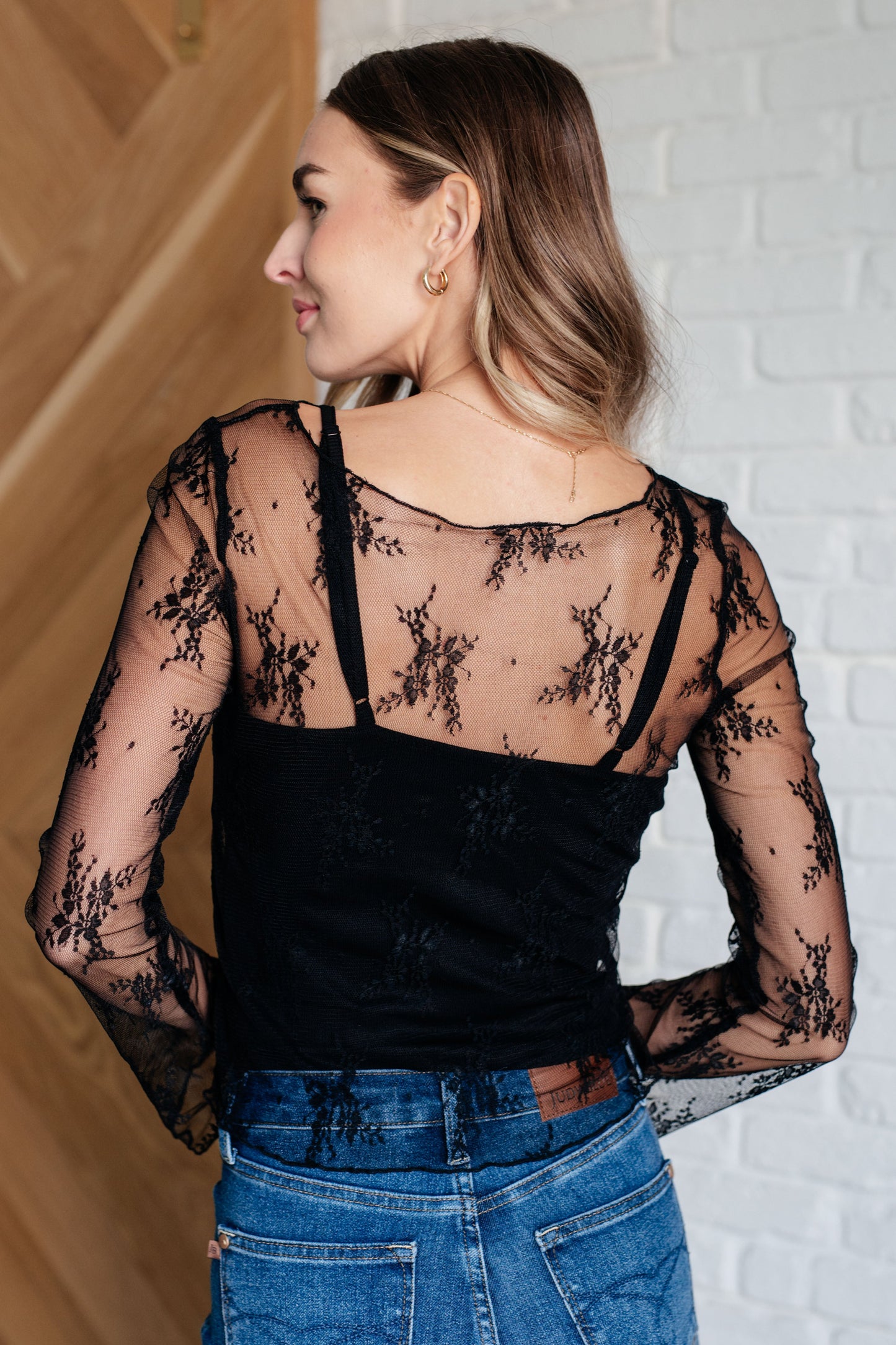 Never Sorry Lace Layering Top in Black MadreForte LLC