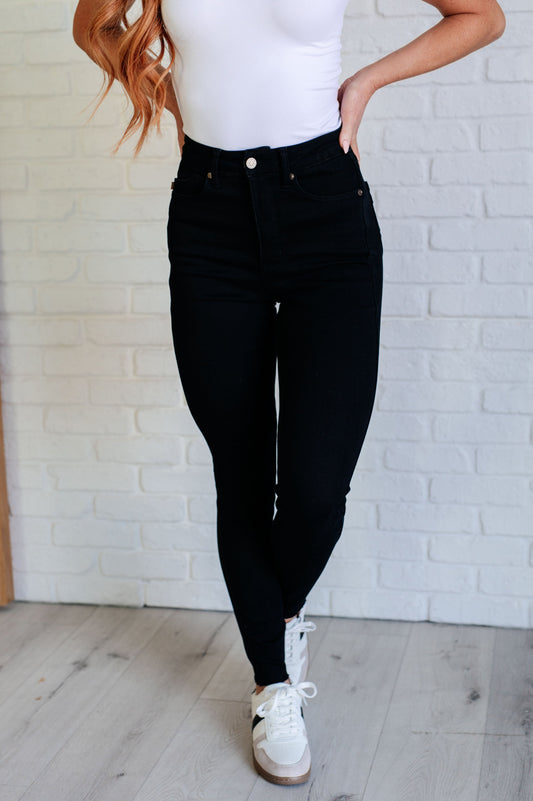 Nicole Tummy Control Skinny Jeans in Black MadreForte LLC