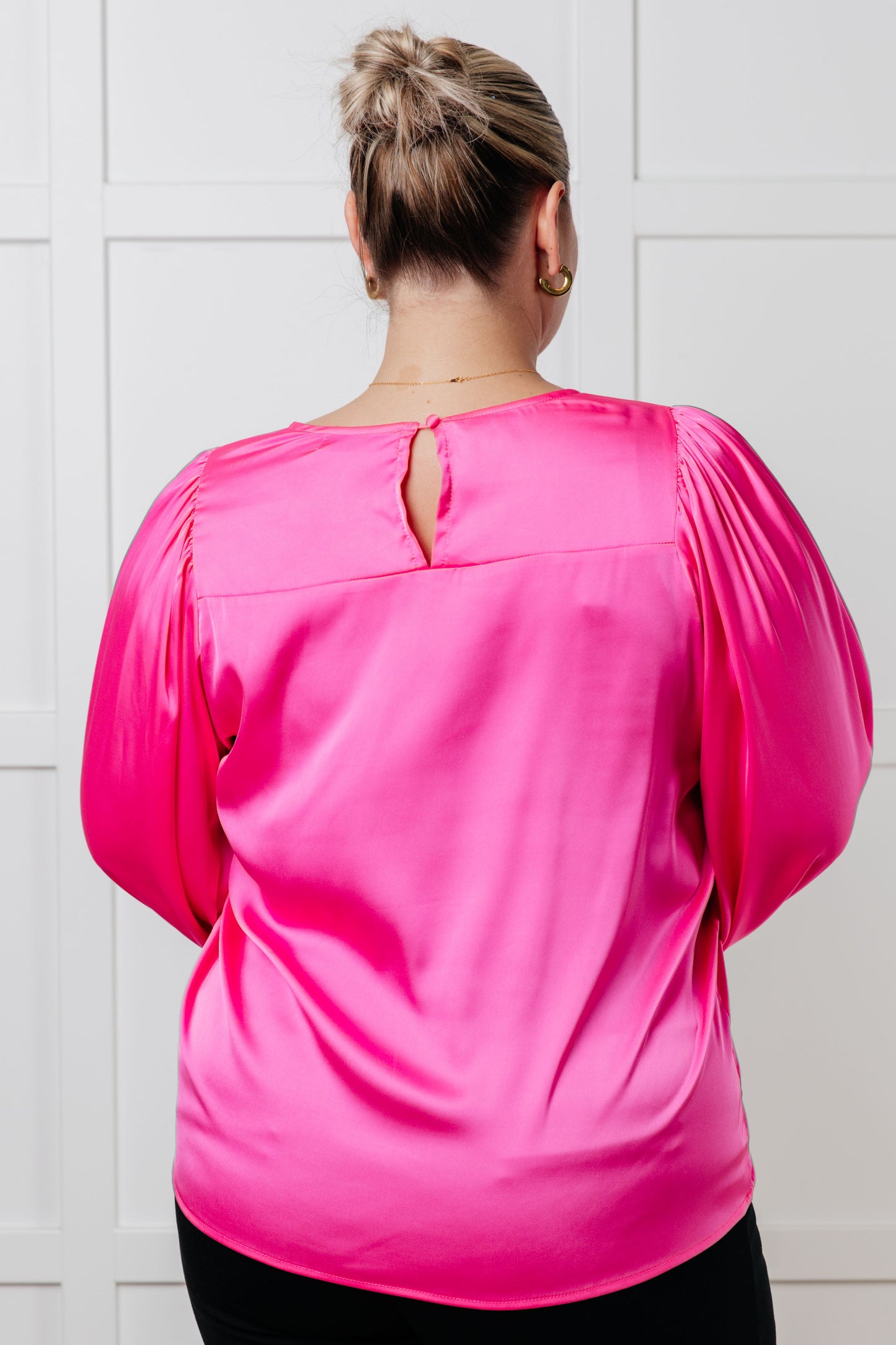 Not Exaggerating Satin Puff Sleeve Blouse MadreForte LLC