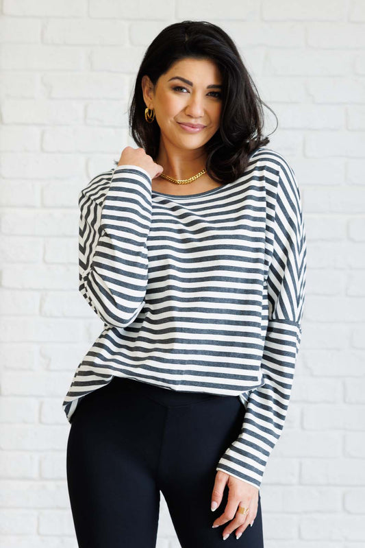 Obviously Mine Striped Oversized Top MadreForte LLC