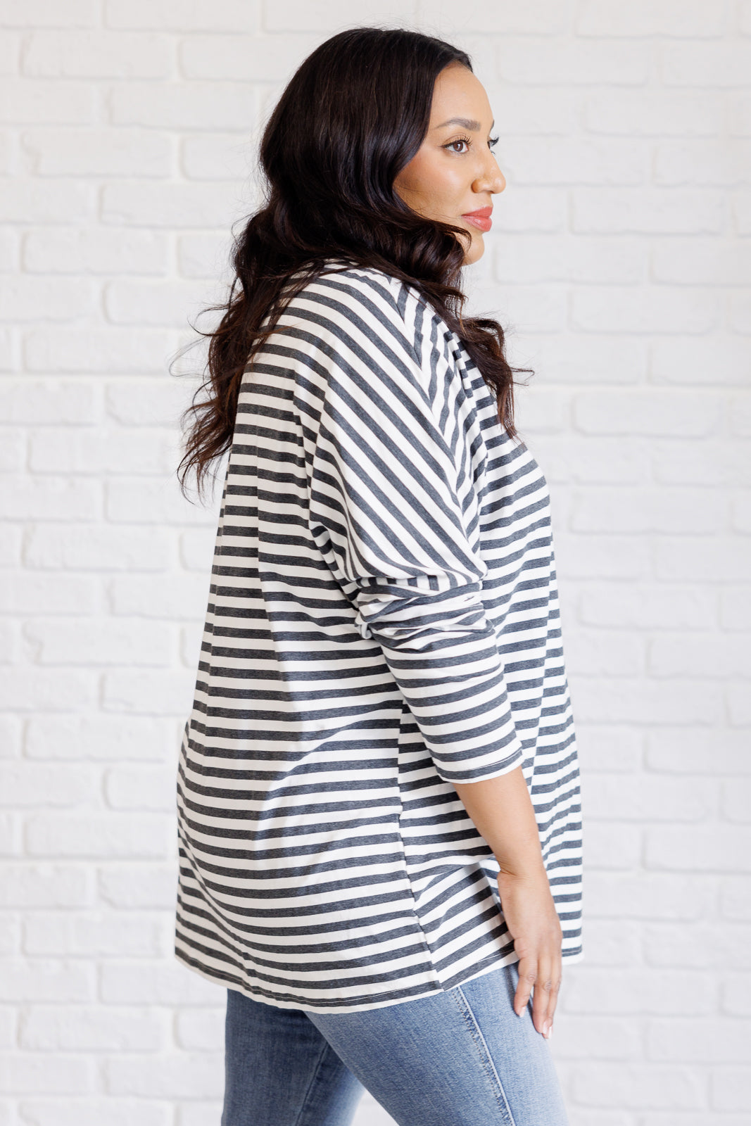 Obviously Mine Striped Oversized Top MadreForte LLC