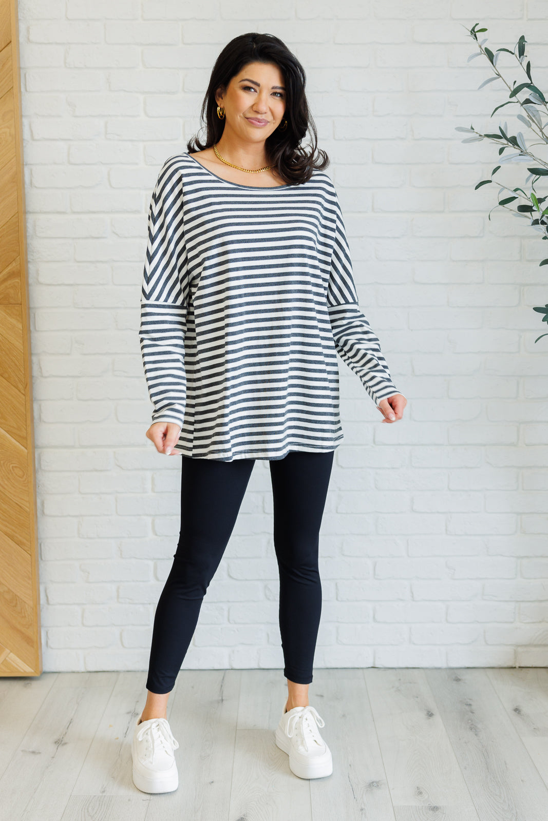 Obviously Mine Striped Oversized Top MadreForte LLC