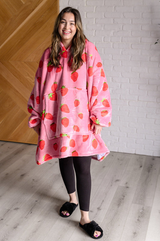 Oversized Blanket Hoodie in Strawberry MadreForte LLC