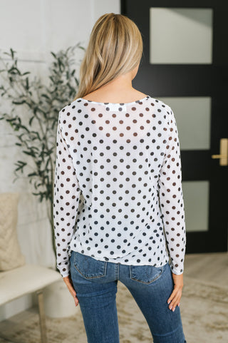 Passively Poise Long Sleeve Top in Polka Dot