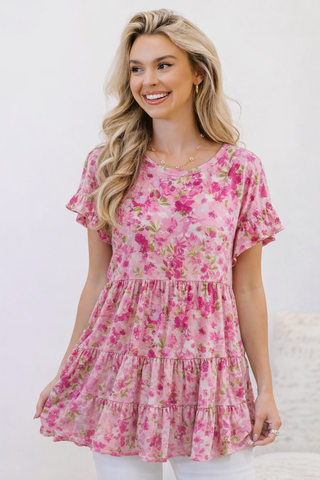 Petalfall Ruffle Top